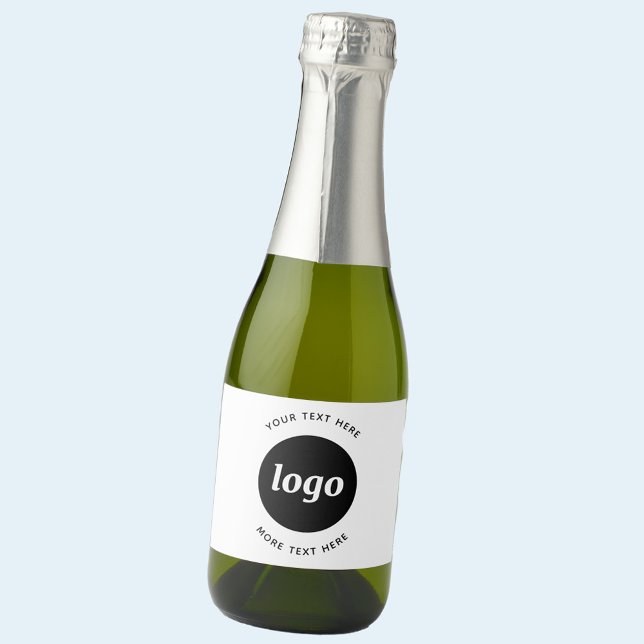 Logotipo simples com Promocional para empresa de t (Custom logo with text business promotional sparkling wine bottle labels)