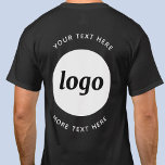 Logotipo Simples Com Texto Para Camisa De Negócios<br><div class="desc">Adicione seu próprio logotipo e escolha de texto a este design impressão. Remova o texto superior ou inferior,  se preferir. Minimalista e profissional. Excelente para marcas de funcionários ou como promocional para seus clientes e clientes.</div>