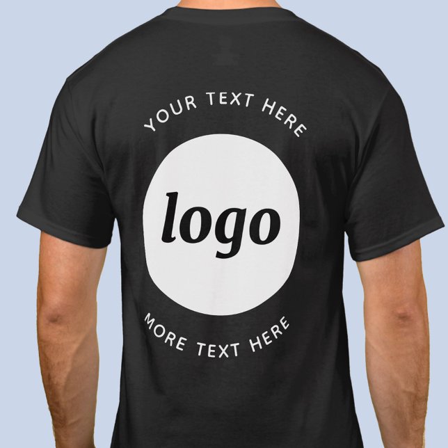 Logotipo Simples Com Texto Para Camisa De Negócios (Simple logo with text promotional business back print t-shirt)