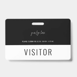 Logotipo Simples de Crachá de Visitante Preto