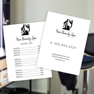 Logotipo simples do salão de cabelo - menu de serv