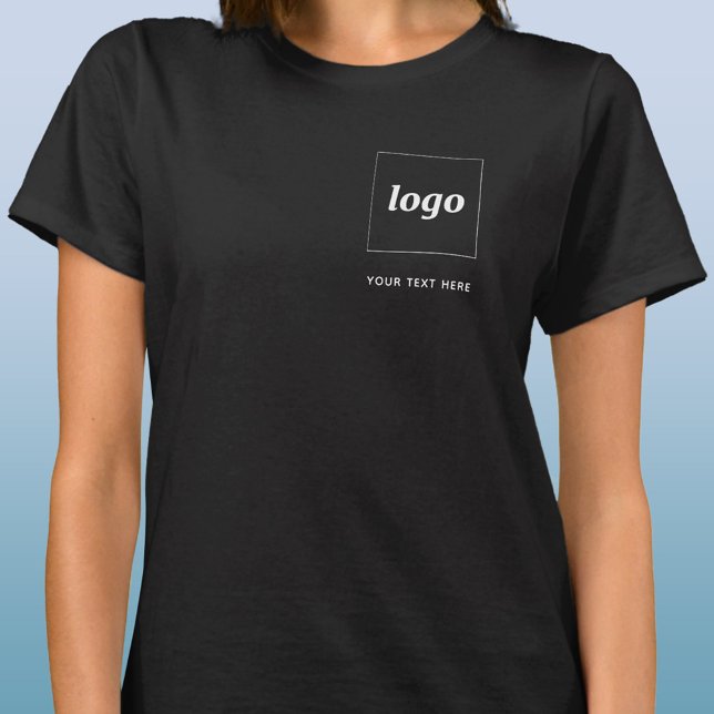 Logotipo simples e texto Camisa comercial (Simple logo with custom text business branding promotional t-shirt)
