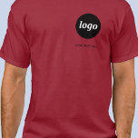 Logotipo simples e texto Camisa comercial<br><div class="desc">Logótipo simples e t-shirt comercial de texto personalizada. Substitua o logotipo e o texto por você para personalizar. Vista-os você mesmo,  dê-os a seus funcionários e colegas de trabalho,  venda-os a clientes e clientes ou os entregue como material promocional para inspirar a lealdade do cliente.</div>