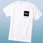 Logotipo simples e texto Camisa comercial<br><div class="desc">Logótipo simples e t-shirt comercial de texto personalizada. Substitua o logotipo e o texto por você para personalizar. Vista-os você mesmo,  dê-os a seus funcionários e colegas de trabalho,  venda-os a clientes e clientes ou os entregue como material promocional para inspirar a lealdade do cliente.</div>