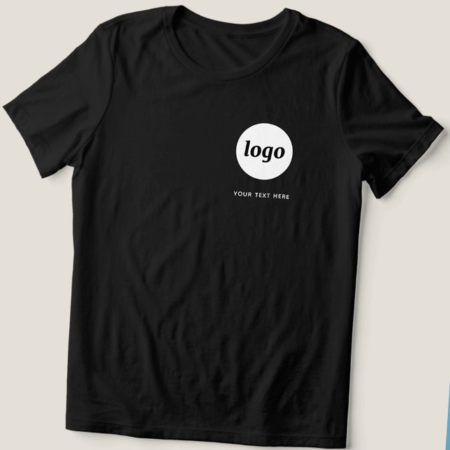 Logotipo Simples e Texto Promocional Empresarial (Simple logo with custom text business branding promotional t-shirt)
