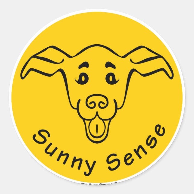 Logotipo Sunny Sense com adesivos para cães (Frente)