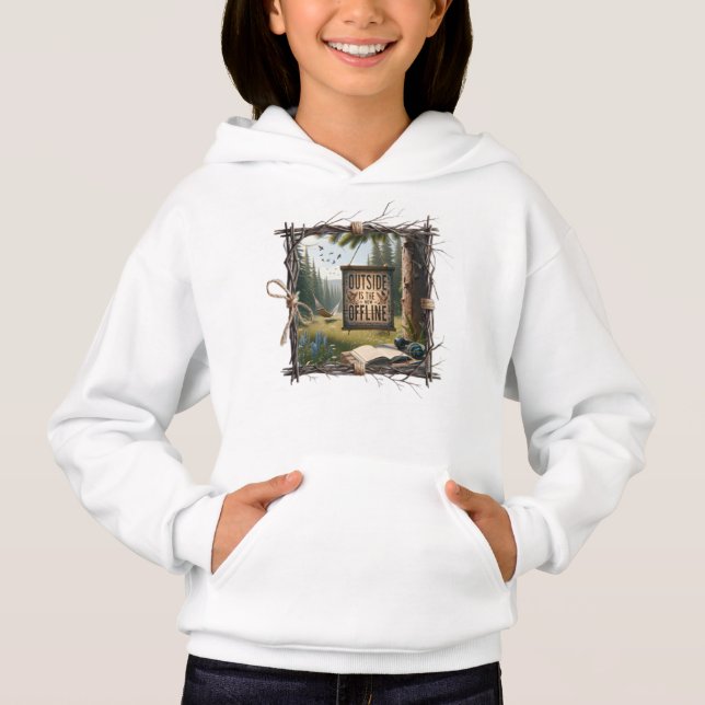 Logs & Lazy Mornings Hoodie – Cozy Campfire Style (Frente)