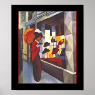 Loja de chapéus Macke de poster Vintage Art August