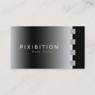 Loja de livros Silver Chrome Cartão de visita BW 