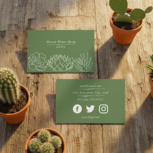 Loja de plantas domésticas, cartão de visita de mí