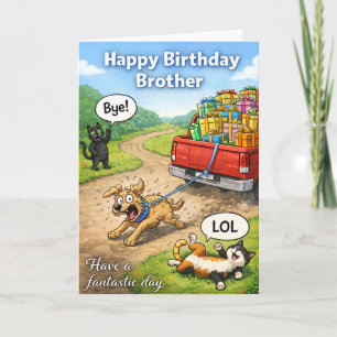LOL, cartão de aniversário engraçado de cachorro e