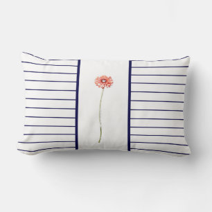 Lombar Almofada com Listras da Flor de Gerbera Vermelho P