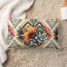 almofada com padrão de flor artística