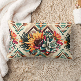Lombar almofada com padrão de flor artística