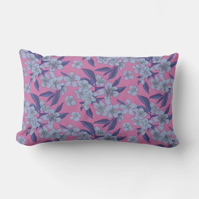 Lombar Almofada de Arremesso Floral Rosa Ousado (Frente)