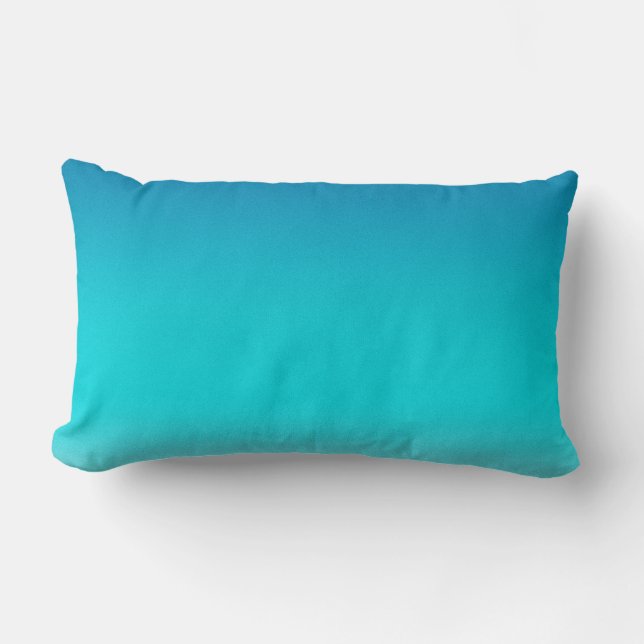 Lombar Almofada de Arremesso Gradiente Azul para Verde-Az (Frente)