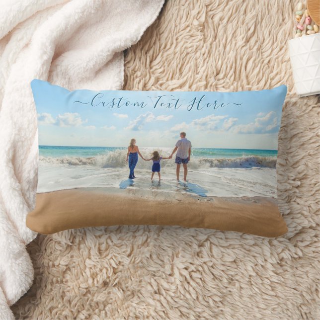 Lombar Almofada de Foto Personalizada com Texto (Cobertor)