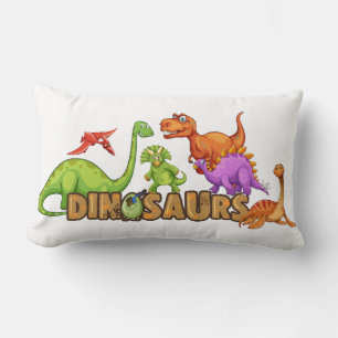 Lombar Almofada de Madeira Infantil - Dinossauros Colorid