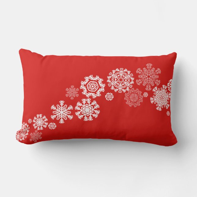 Lombar Almofada de Natal - Flocos de Neve (Frente)