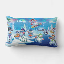 Almofada de neve costurada no inverno de Natal
