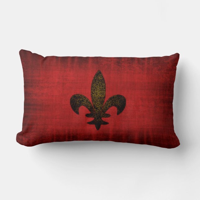 Lombar Almofada de Veludo Vermelho Medieval (Frente)
