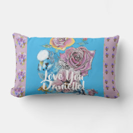 Lombar Almofada decorativa com flores lilases de Budgie a