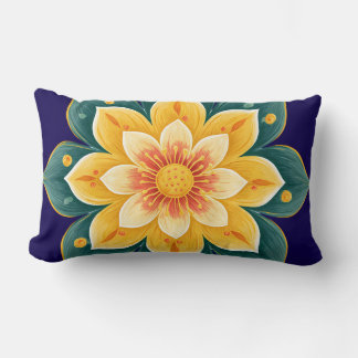 Lombar Almofada Decorativa de Impressão Floral Elegante
