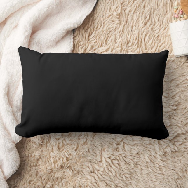 Lombar almofada decorativa preta simples quadrada (Cobertor)