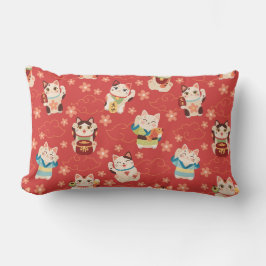 Lombar Almofada Maneki Neko Gatos Sortudos