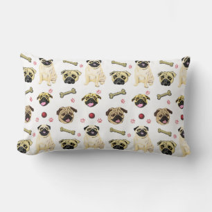 Lombar Almofada Pug Branca