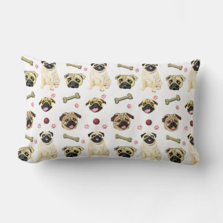 Lombar Almofada Pug Branca