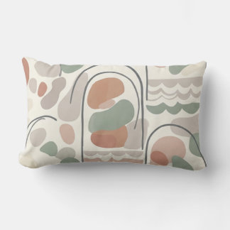 Lombar Boho Almofada de Forma Orgânica Abstrata - Terroso