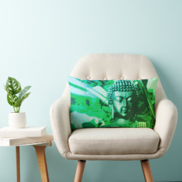 Lombar Brilhante Almofada Verde Ombre Buda Meditação Zen