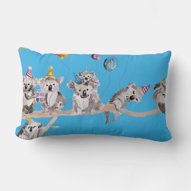 Lombar Festa de Aniversário de Koala Almofada Infantil Ko (Frente)