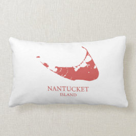 Lombar Mapa da Ilha Nantucket nantucket vermelho Almofada