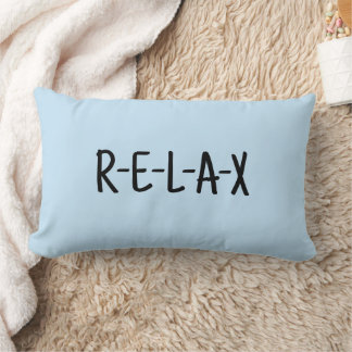 Lombar Relax Almofada Azul Claro com Letra Preta   