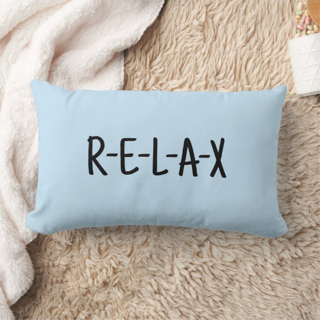Lombar Relax Almofada Azul Claro com Letra Preta    (Cobertor)