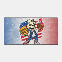 Lona de mesa engraçada de esqueleto americano, ham