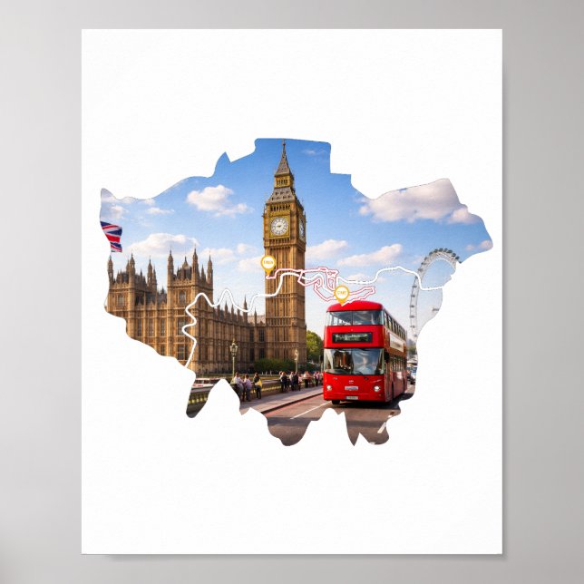 London 26.2 Marathoner Course Map Poster (Frente)