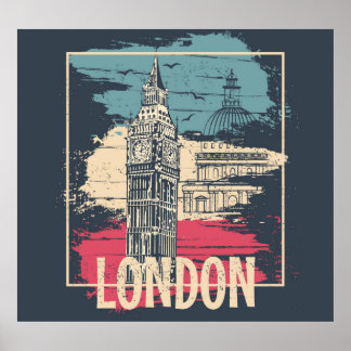 London Big Ben: Poster de tipografia