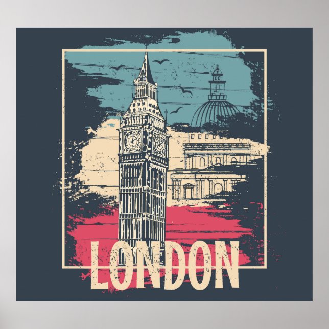 London Big Ben: Poster de tipografia (Frente)
