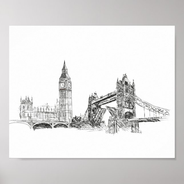 London city illustration poster (Frente)
