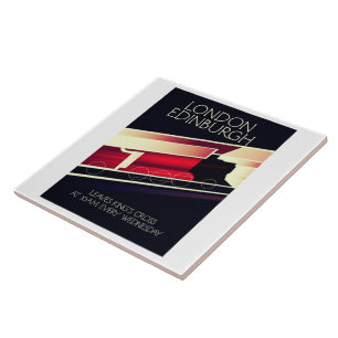 London Edinburgh Locomotive Vintage style poster