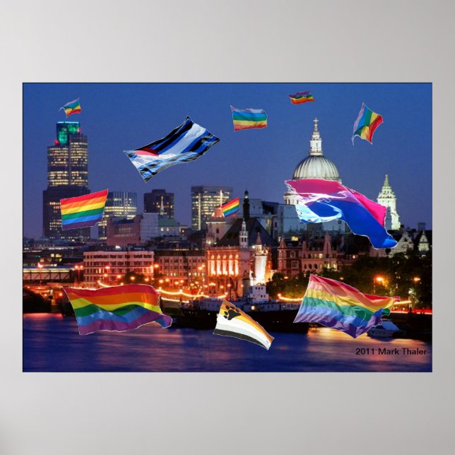 London Flying Pride Flags Poster (Frente)