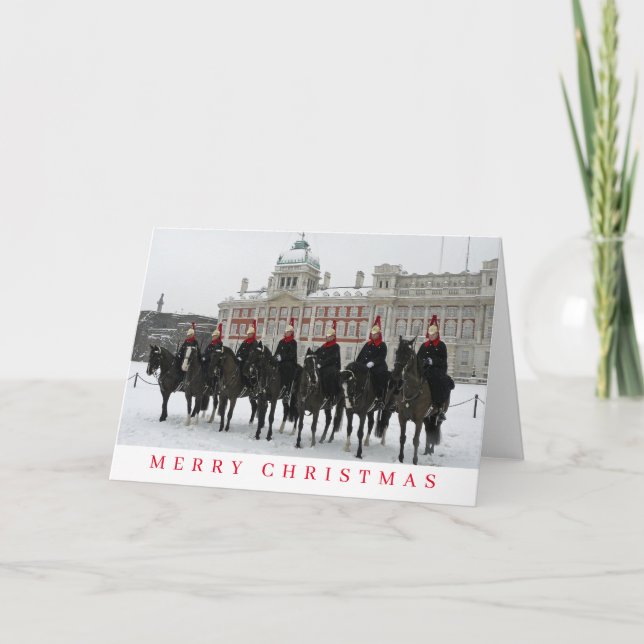London Household Cavalry ver cartão de Natal (Frente)