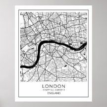 London Map Poster - Decor de Arte em Muro de Londr