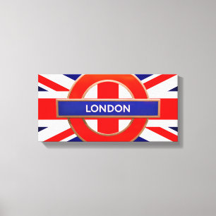 London Metro Sinal Red Stretch Canvas Print