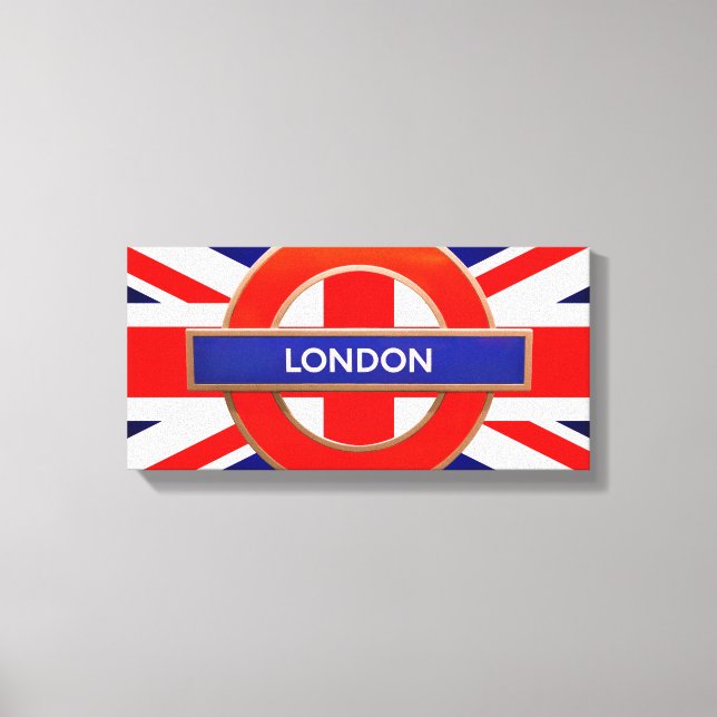 London Metro Sinal Red Stretch Canvas Print (Frente)