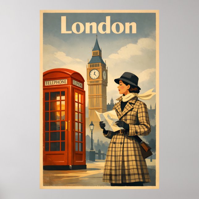 London Mornings – Vintage Retro Travel Poster (Frente)
