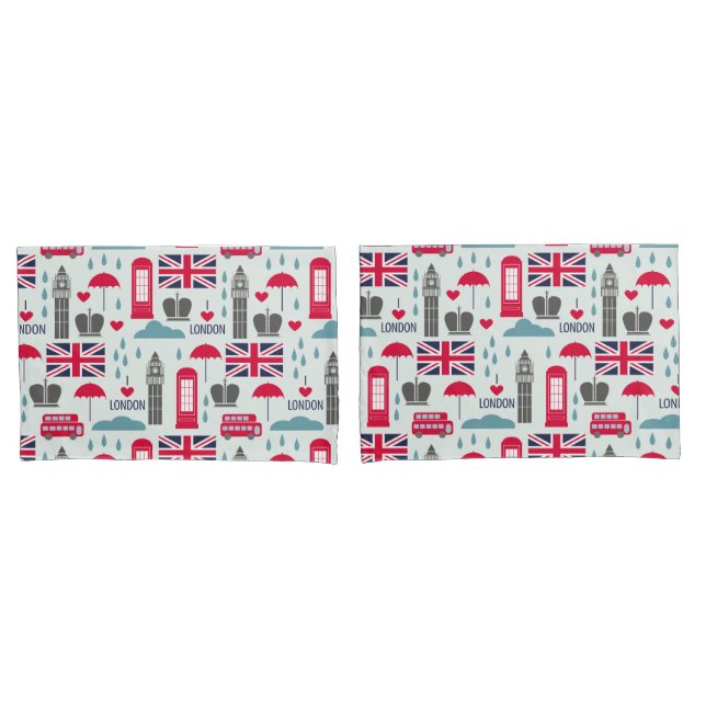 London Themed Travesseiro Case (Frente - conjunto)